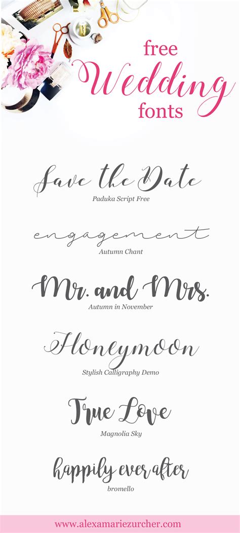 Wedding Calligraphy Fonts