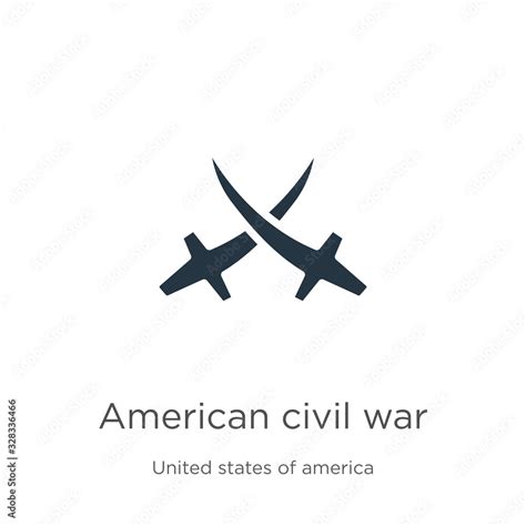 American civil war icon vector. Trendy flat american civil war icon ...