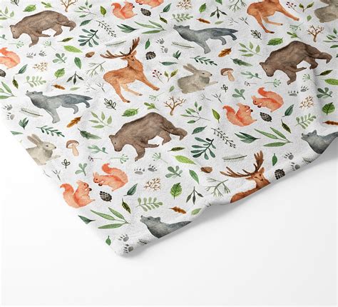 Woodland Animals Crib Sheet Crib Bedding Baby Bedding | Etsy