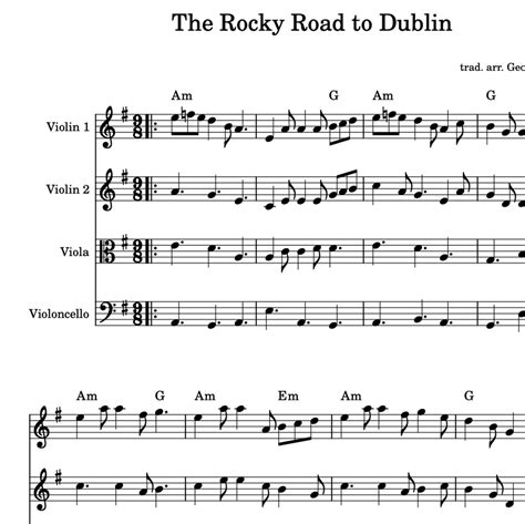 The Rocky Road to Dublin - harmony parts PDF sheet music for strings ...