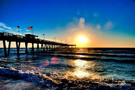 "Sunset @ Sharkys Pier - Venice Beach, Florida" by Christopher Morrow ...