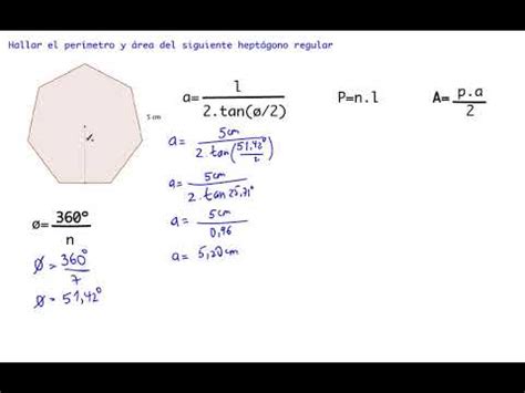 Perímetro y área: Heptágono regular - YouTube