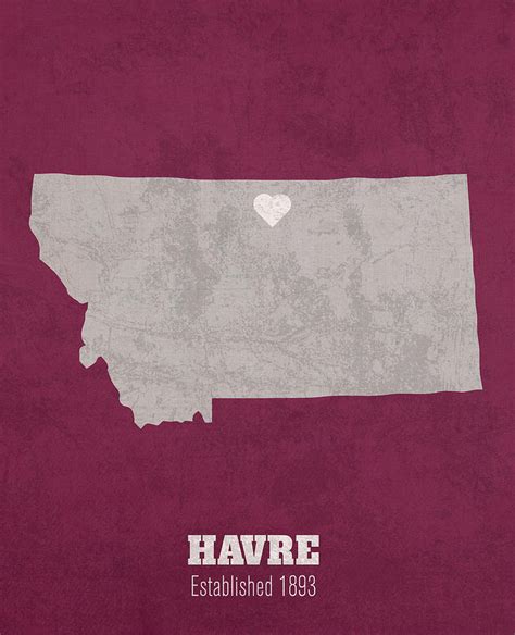 Havre Montana City Map Founded 1893 University of Montana Color Palette ...