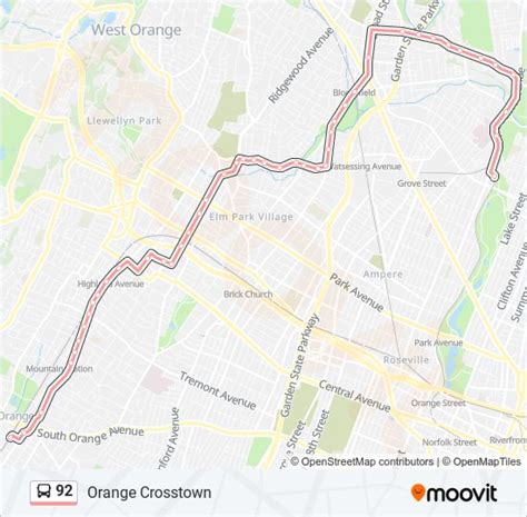 92 Route: Schedules, Stops & Maps - South Orange (Updated)