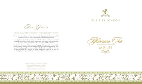 The Ritz London - Palm Court Menu by The Ritz London - Issuu