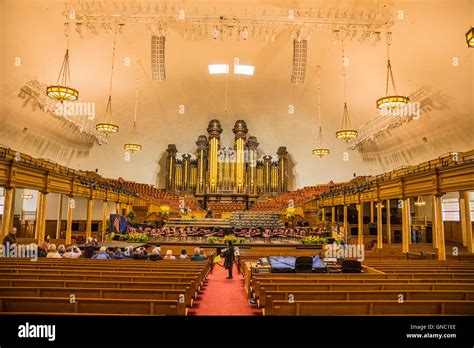 Interior Mormon Temple of Latter Day Saints in Salt Lake City Utah USA ...