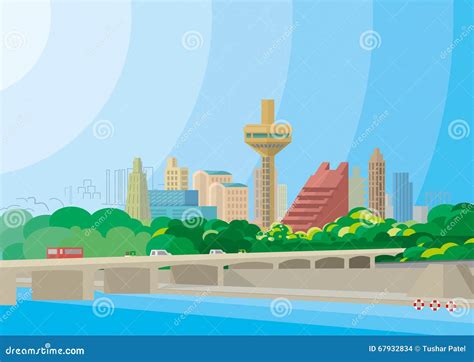 Ahmedabad River-front stock vector. Illustration of patang - 67932834