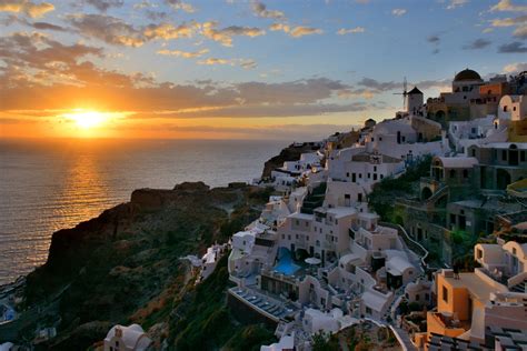 Sunset on Oia, Santorini, Greece