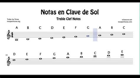 Notes Sheet Music for Beginners in Treble Clef for flute violin ...