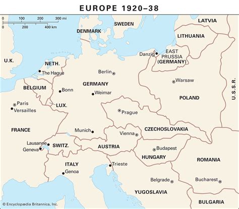 A Map Of Europe In 1919 1920