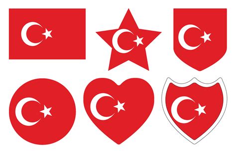 Flag of Turkey in shape set. Turkey flag in shape set. 24901657 Vector ...