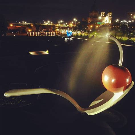 City at Night. Minneapolis MN's Iconic Spoon Cherry at Midnight. | DJI ...