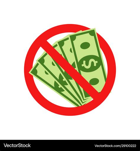 No cash icon flat design Royalty Free Vector Image