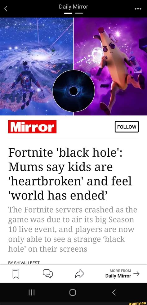 Fortnite 'black hole': Mums say kids are 'heartbroken' and feel world ...