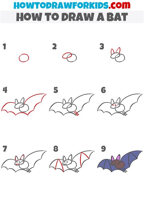 How to Draw a Bat - Easy Drawing Tutorial For Kids