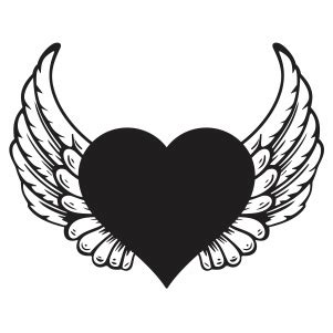 Buy Heart With Angel Wings Svg Png files