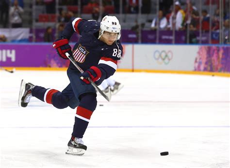 Patrick Kane representing Team USA at the 2014 Olympics in Sochi.