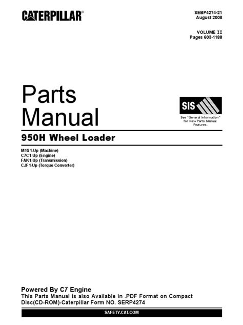 Service Manual Caterpillar 950H Parts Manual (Preview) | PDF