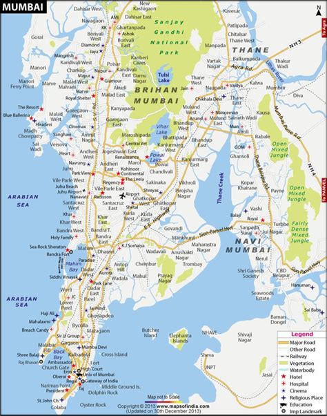 Mumbai City Map | Mumbai city, Mumbai map, Mumbai