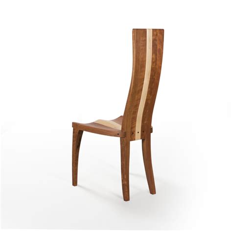 Hand Crafted Handmade Dining Chair In Solid Walnut And Curly Maple Wood ...