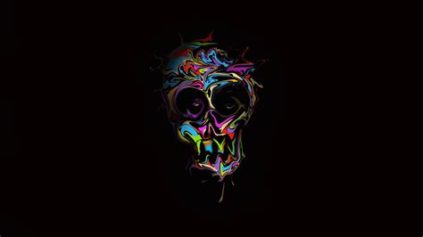 Download Colorful Dark Skull 4k Ultra HD Wallpaper