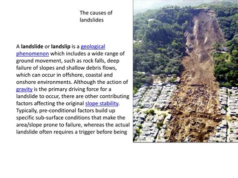 PPT - The causes of landslides PowerPoint Presentation, free download ...