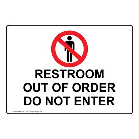 Restrooms Sign - Restroom Out Of Order Do Not Enter