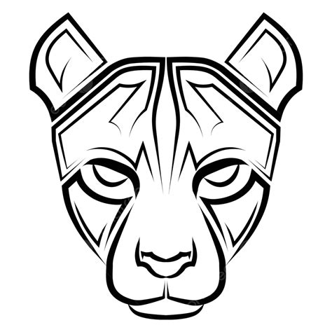 Cheetah Head Line Art For Logos Tattoos And Designs Vector, Tattoo ...