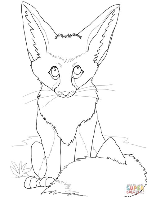 Cute Fennec Fox coloring page | Free Printable Coloring Pages