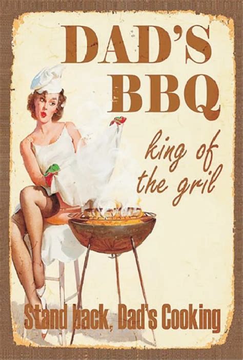 Vintage Home Decor DAD'S BBQ Vintage Metal Tin Signs Retro Metal Sign ...