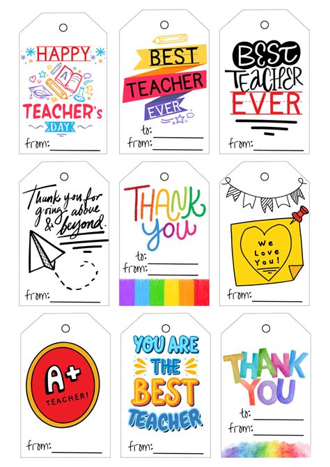 Free Printable Teacher Appreciation Tags Teacher Appreciation ...