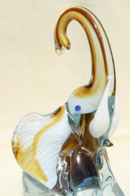 vintage colored glass elephant figurine, Barovier Murano Italian art glass