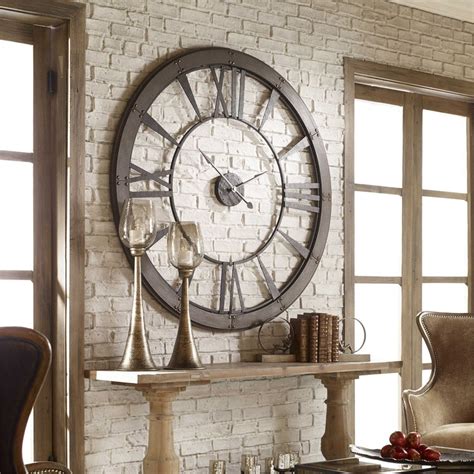 Riveting Industrial Oversized Clock | Rustic wall clocks, Big wall ...