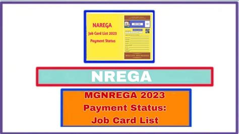 MGNREGA 2023 Payment Status: Job Card List - SHARP CORNER