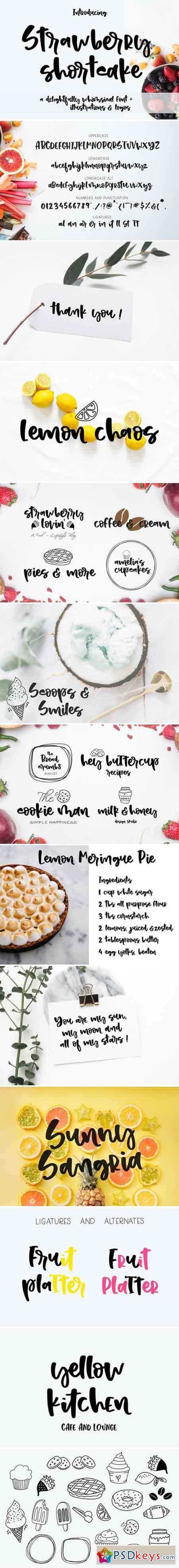 Strawberry Shortcake Font & Extras 2136721 » Free Download Photoshop ...