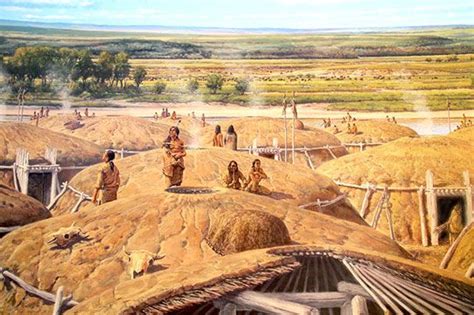 Mandan Village, 1550 AD, North Dakota, North america | Native american ...