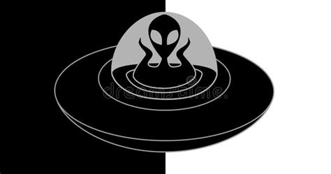 Alien UFO Ship Simple Black Silhouette Stock Vector - Illustration of ...