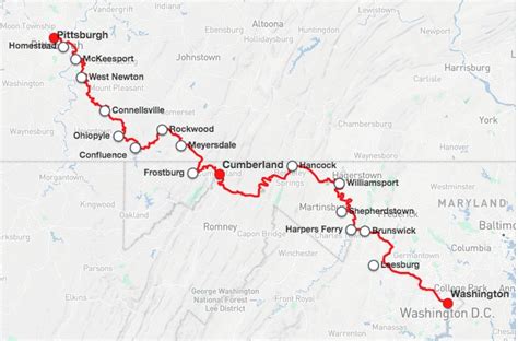 Allegheny Passage Bike Trail Map