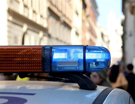 Siren of a Police Patrol Car during a Surveillance Stock Photo - Image ...