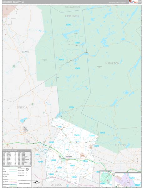 Herkimer County, NY Map - Premium