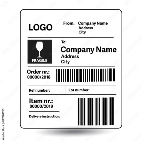 Shipping label template Stock Vector | Adobe Stock