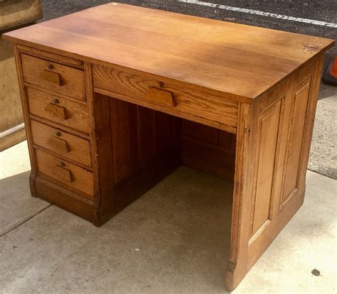 Uhuru Furniture & Collectibles: Oak 5-Drawer Desk - $95 SOLD