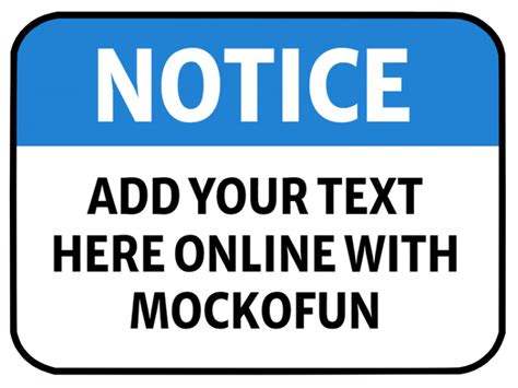 Notice Sign Template - MockoFUN