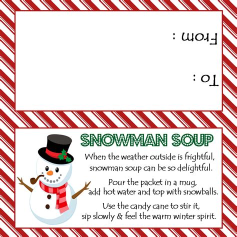 Snowman Soup - Treat Bag Topper - Digital File - You print! | Snowman ...