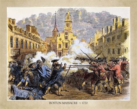 Boston Massacre of 1770 18x24 Print From Hand-colored - Etsy