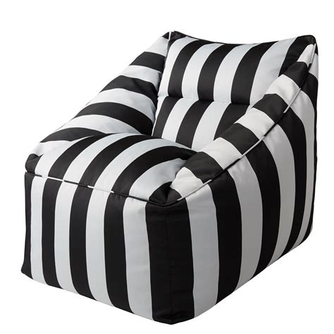 Better Homes & Gardens Dream Bean Patio Bean Bag Chair, Black and White ...