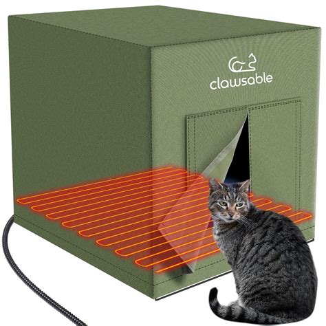 Large Size Heated Cat House for Outdoor Cats in Winter, Elevated ...