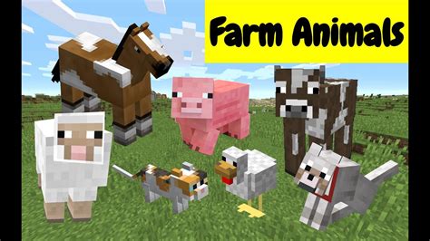 Learn Farm Animals Names & Sounds for Toddlers, kids - Minecraft | Farm ...