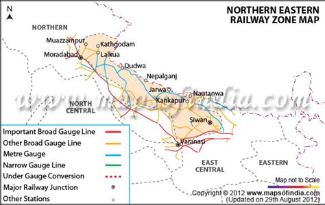 Northern Eastern Railway Zone India Map