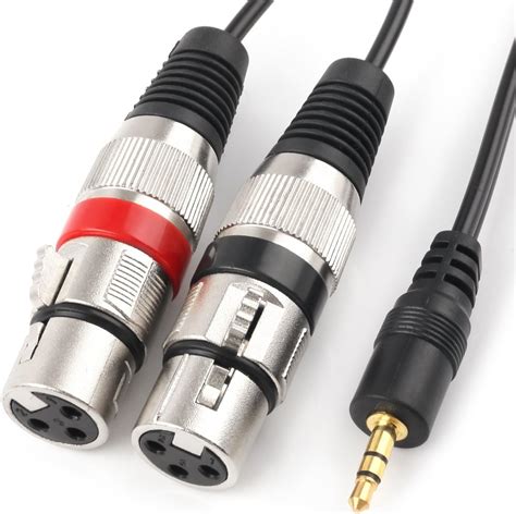 Amazon.com: TISINO Dual XLR Female to 3.5mm TRS Stereo Y-Adapter Cable ...